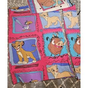 Vintage 90s Disney Twin 2 Flat Sheets Only & Pillow Case The Lion King